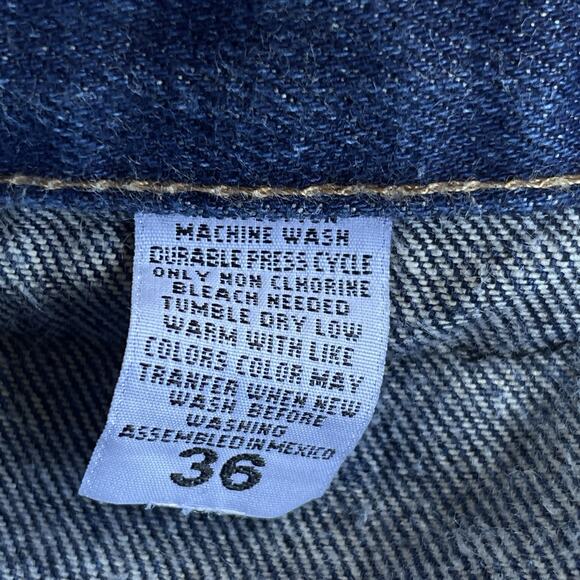 Polo Ralph Lauren Men Jean Shorts Size 36 Darkwash Carpenter Blue Cotton 90s Y2K - Picture 6 of 11